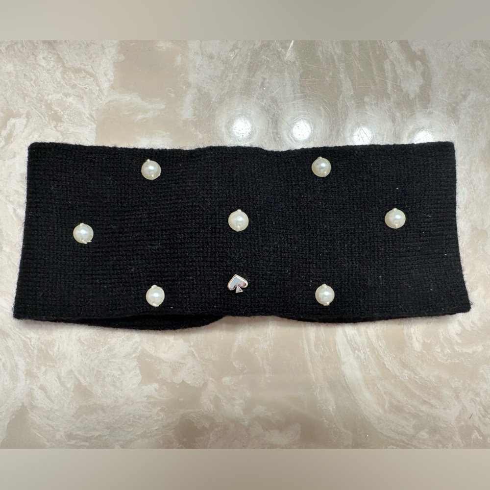 Kate Spade Black Headband with Pearls